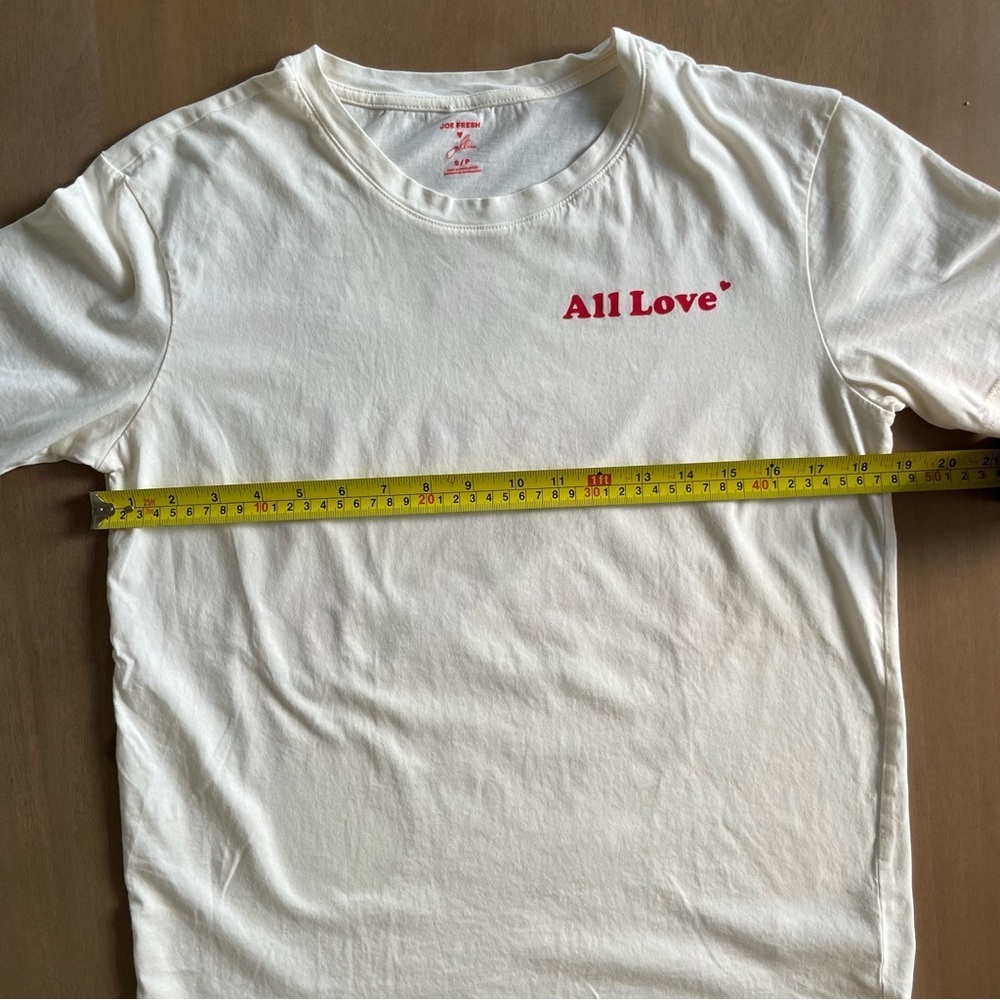 Jillian Harris X Joe Fresh All Love White Tee with Red Print - Picture 8 of 9